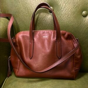 Fossil Rich Tan Leather Satchel